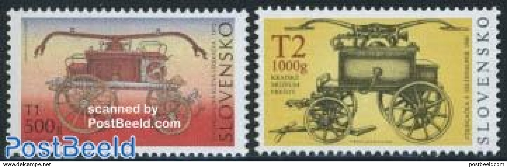 Slovakia 2008 Antique Fire Fighting 2v, Mint NH, Transport - Fire Fighters & Prevention - Unused Stamps