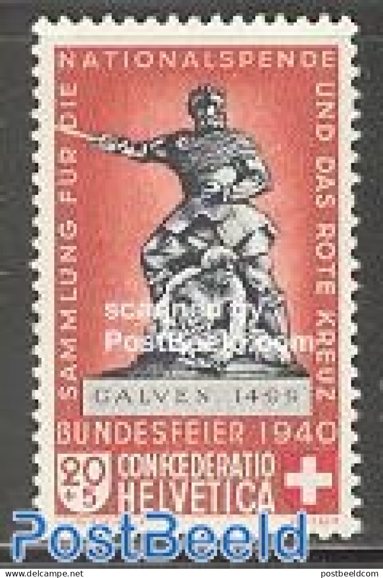 Switzerland 1940 Pro Patria Colour Variation 1v, Mint NH, Art - Sculpture - Ungebraucht