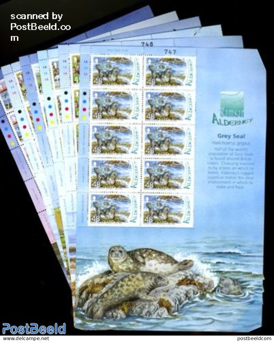 Alderney 2007 RAMSAR 6 M/s (= 10 Sets), Mint NH, Nature - Animals (others & Mixed) - Flowers & Plants - Sea Mammals - .. - Vie Marine