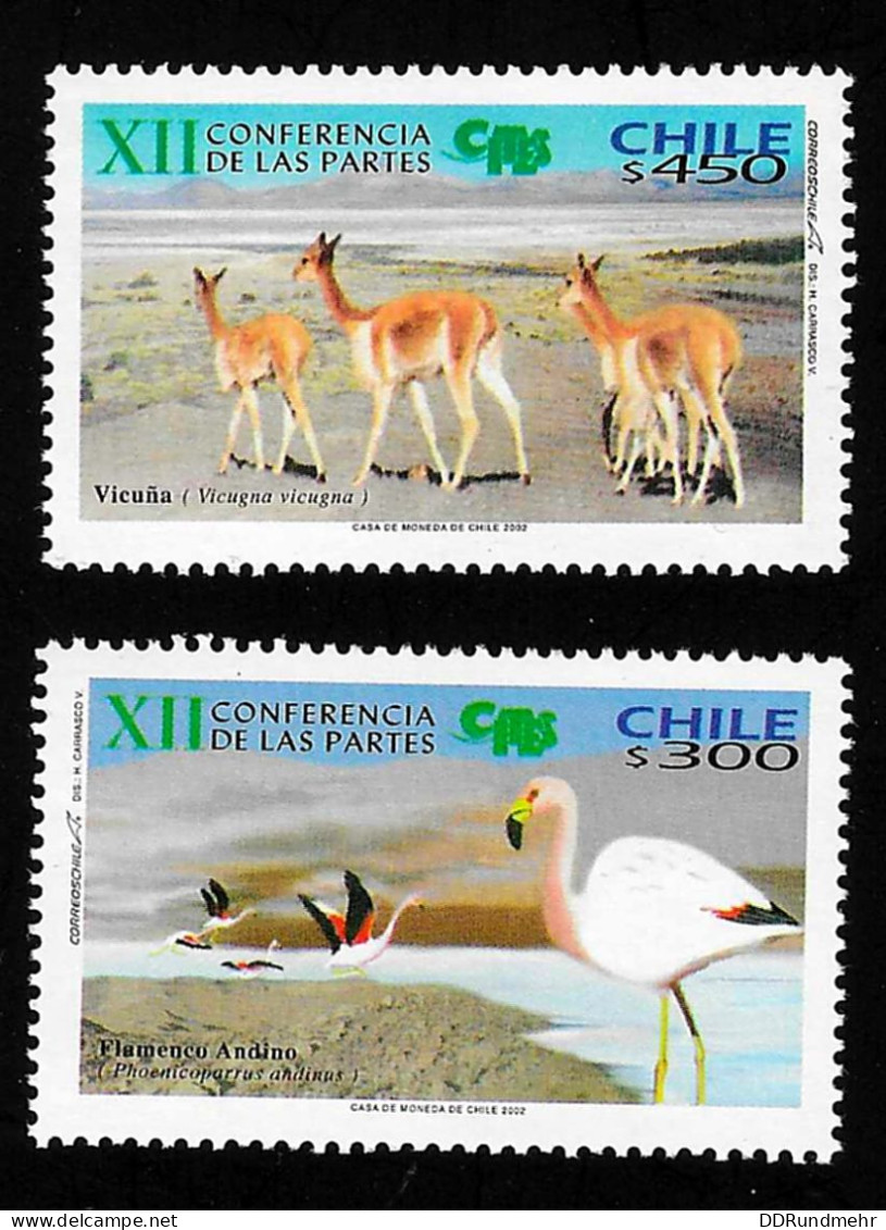 2002 Gefährdete Arten  Michel CL 2083 - 2084 Stamp Number CL 1410 - 1411 Yvert Et Tellier CL 1650 - 1651 Xx MNH - Chili