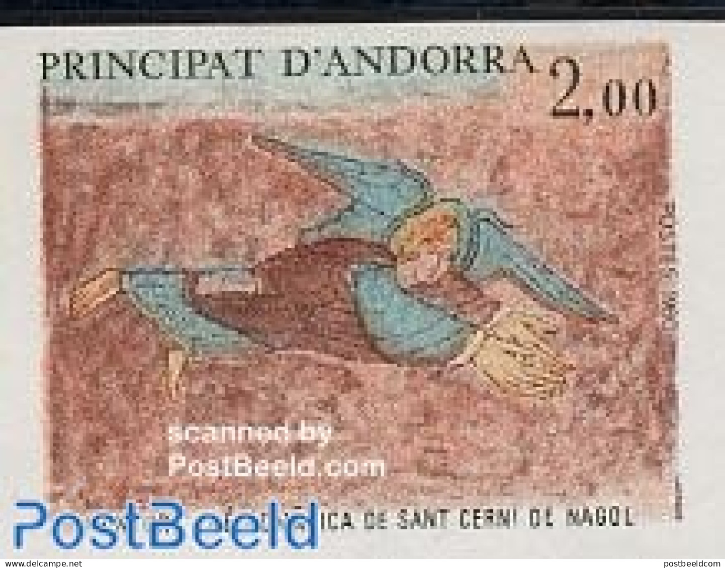 Andorra, French Post 1980 Religious Art 1v Imperforated, Mint NH, Religion - Angels - Religion - Art - Paintings - Unused Stamps