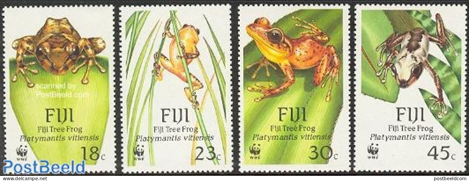 Fiji 1988 WWF, Frogs 4v, Mint NH, Nature - Frogs & Toads - Reptiles - World Wildlife Fund (WWF) - Autres & Non Classés
