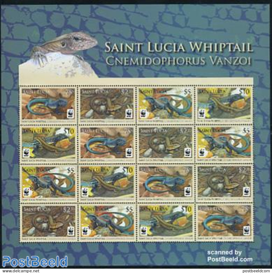 Saint Lucia 2008 WWF, M/s, Mint NH, Nature - Reptiles - World Wildlife Fund (WWF) - St.Lucia (1979-...)