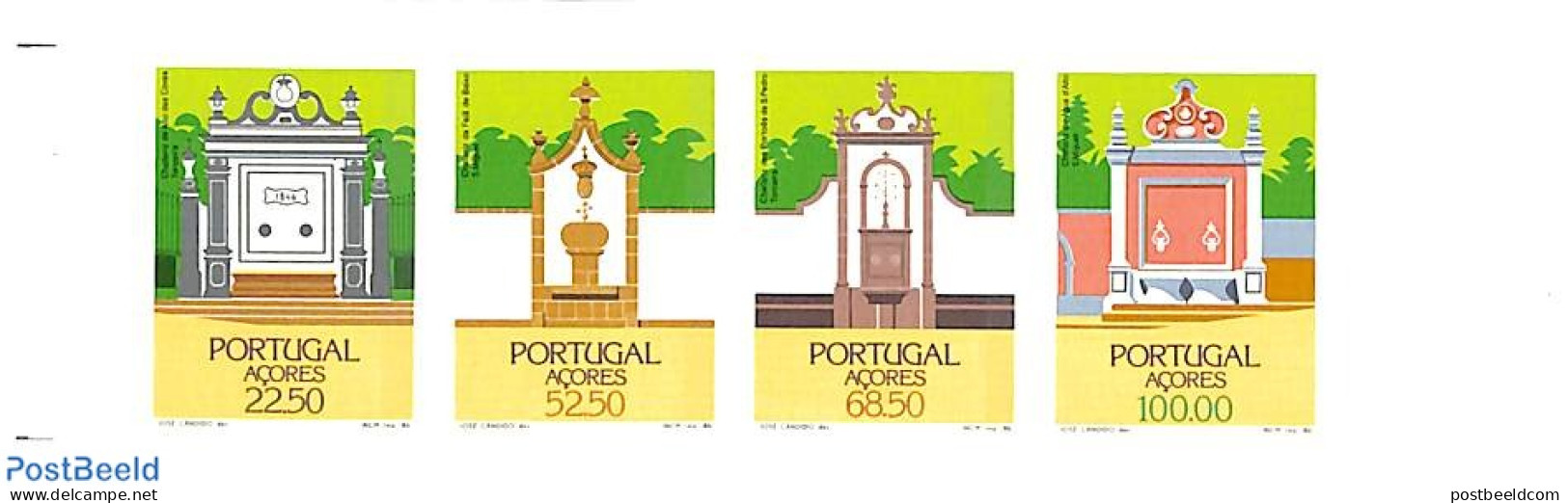 Azores 1986 Fountains Booklet, Mint NH, Stamp Booklets - Art - Architecture - Unclassified
