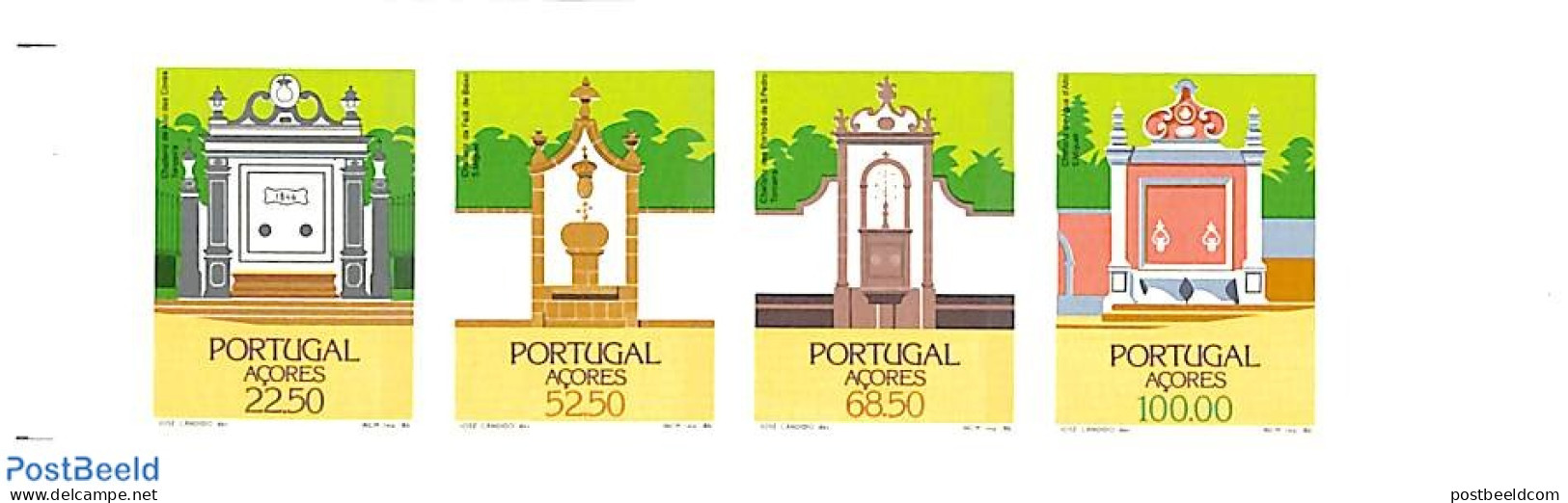 Azores 1986 Fountains Booklet, Mint NH, Stamp Booklets - Art - Architecture - Non Classés