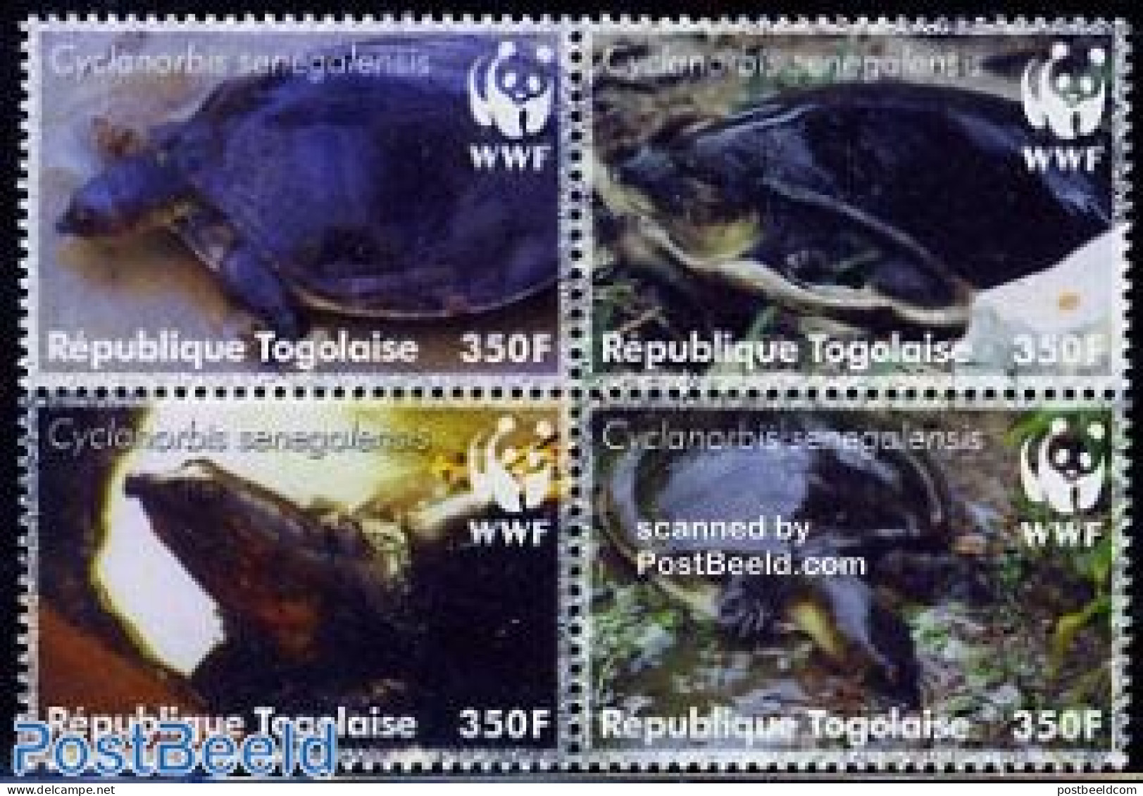 Togo 2006 WWF, Turtles 4v [+] Or [:::], Mint NH, Nature - Reptiles - Turtles - World Wildlife Fund (WWF) - Togo (1960-...)