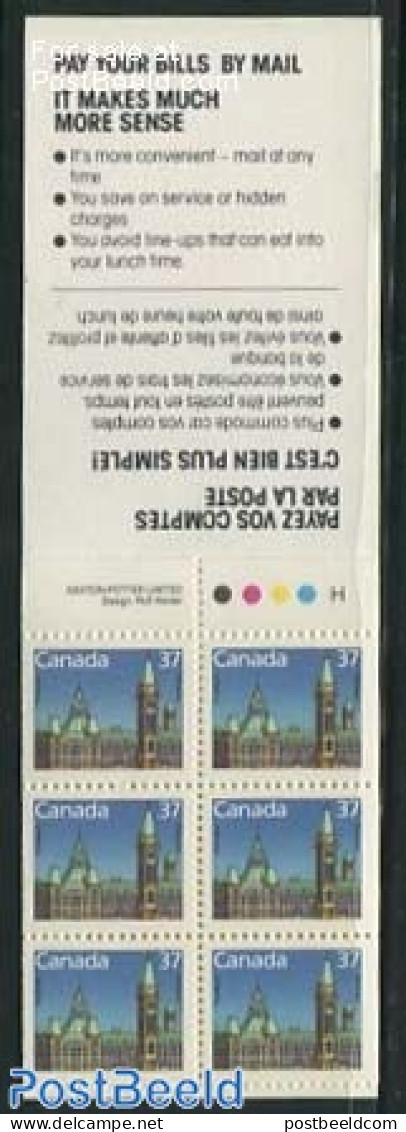 Canada 1987 Parliament Building Booklet 10x37c, Mint NH, Stamp Booklets - Unused Stamps