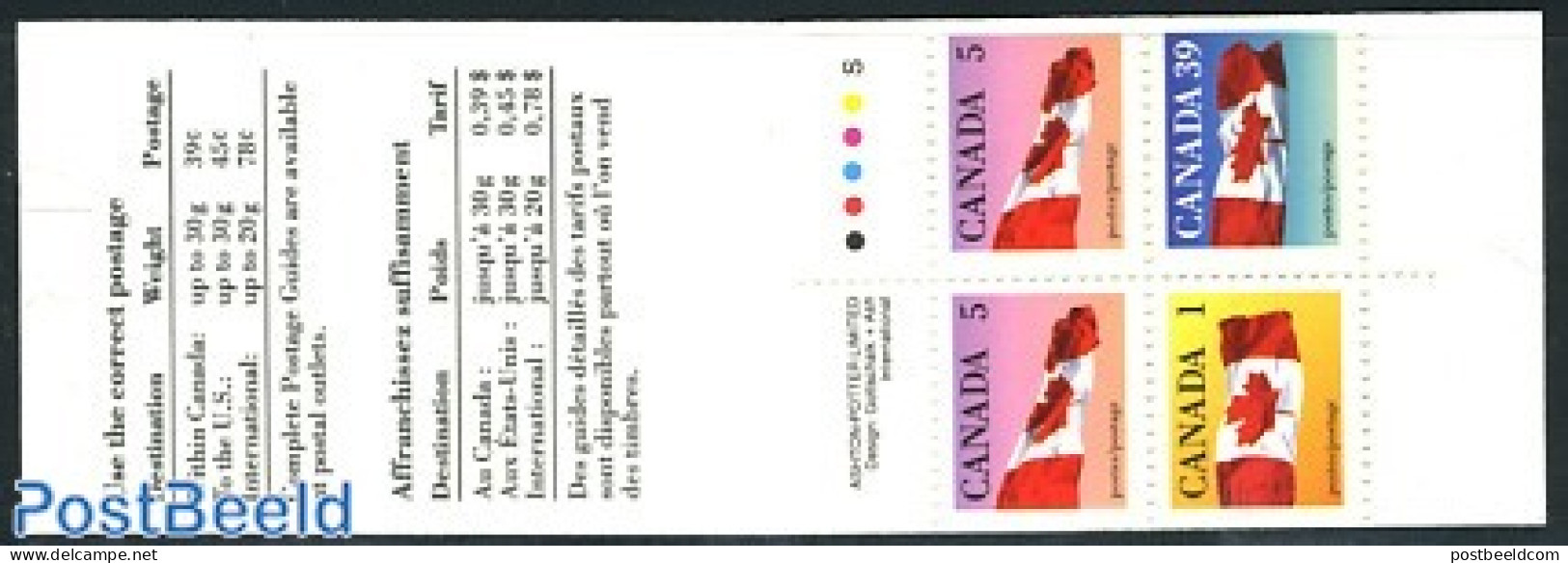 Canada 1990 Flags Booklet Perf. 12.5:13, Mint NH, History - Stamp Booklets - Unused Stamps