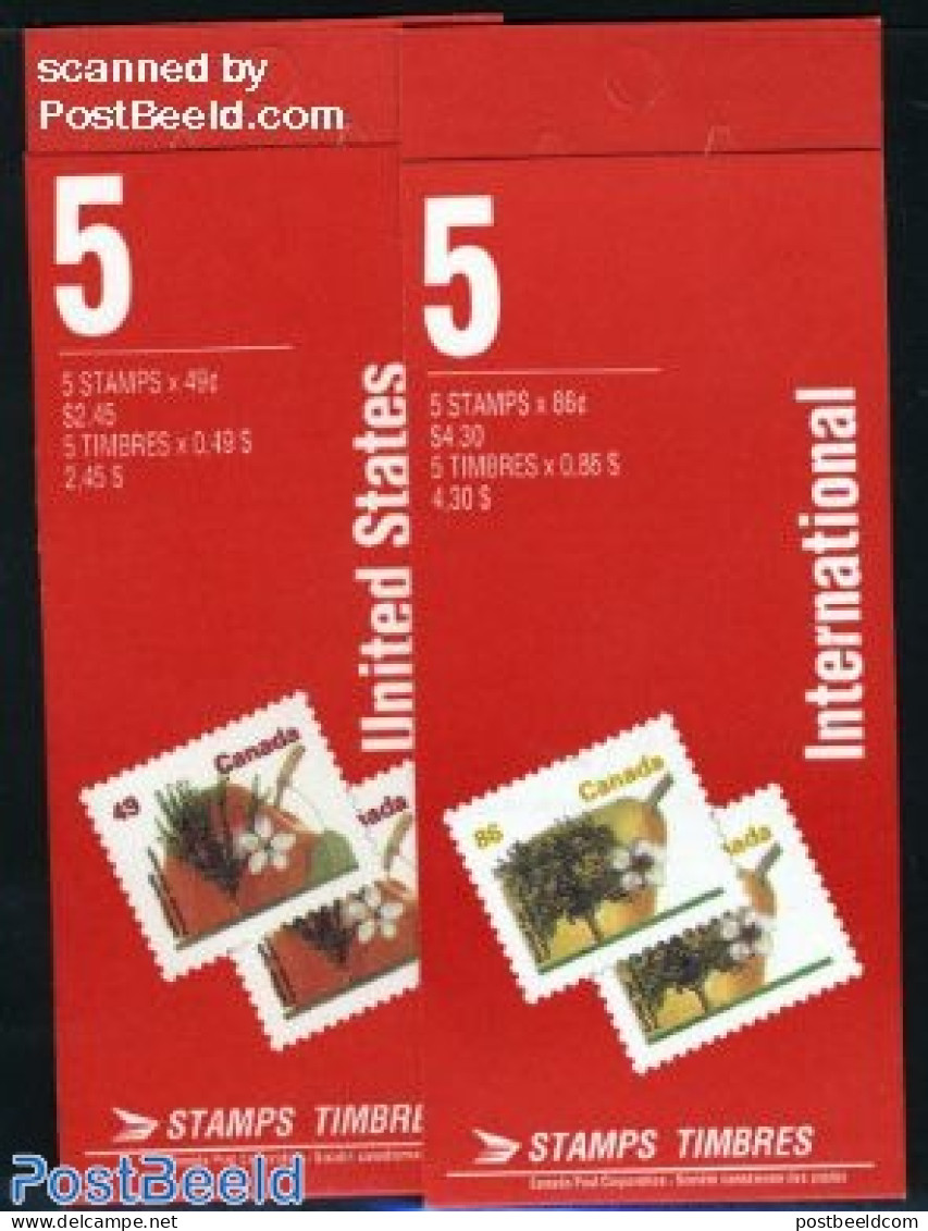 Canada 1992 Trees 2 Booklets (perf. 14.25:14), Mint NH, Nature - Trees & Forests - Stamp Booklets - Neufs