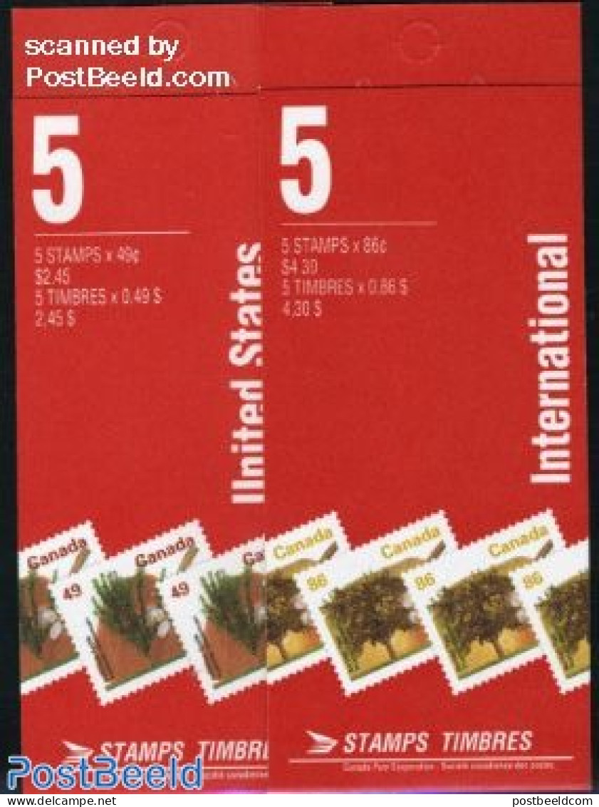 Canada 1992 Fruit Trees 2 Booklets (perf. 13), Mint NH, Nature - Trees & Forests - Stamp Booklets - Neufs