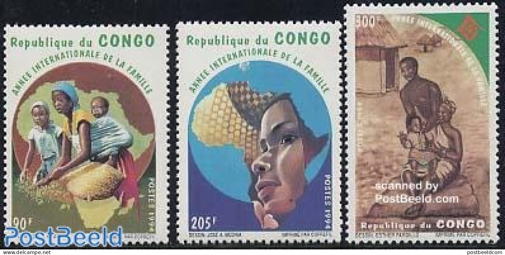 Congo Republic 1994 Family Year 3v, Mint NH, Various - Agriculture - Maps - Agriculture