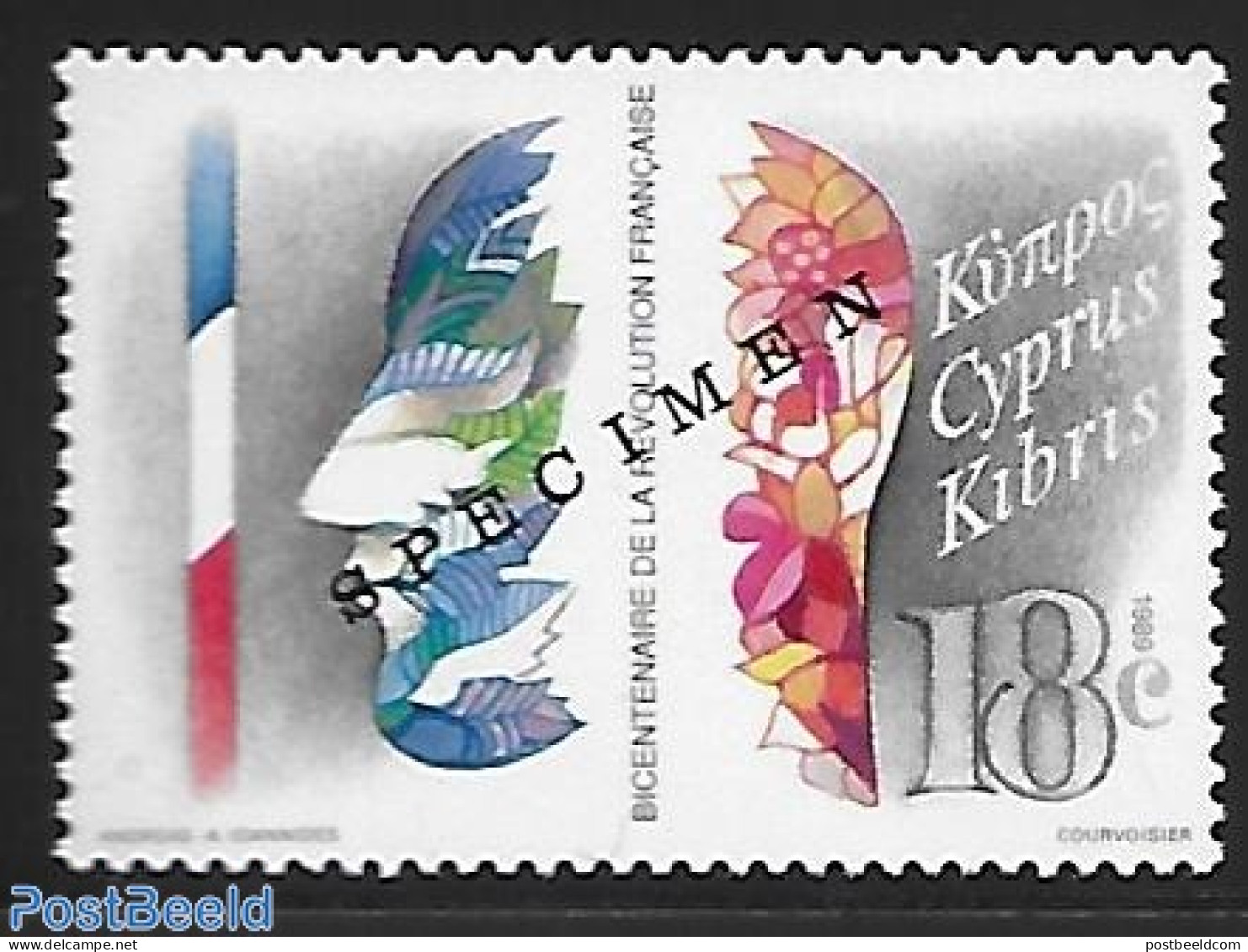 Cyprus 1989 French Revolution 1v SPECIMEN, Mint NH, History - History - Neufs