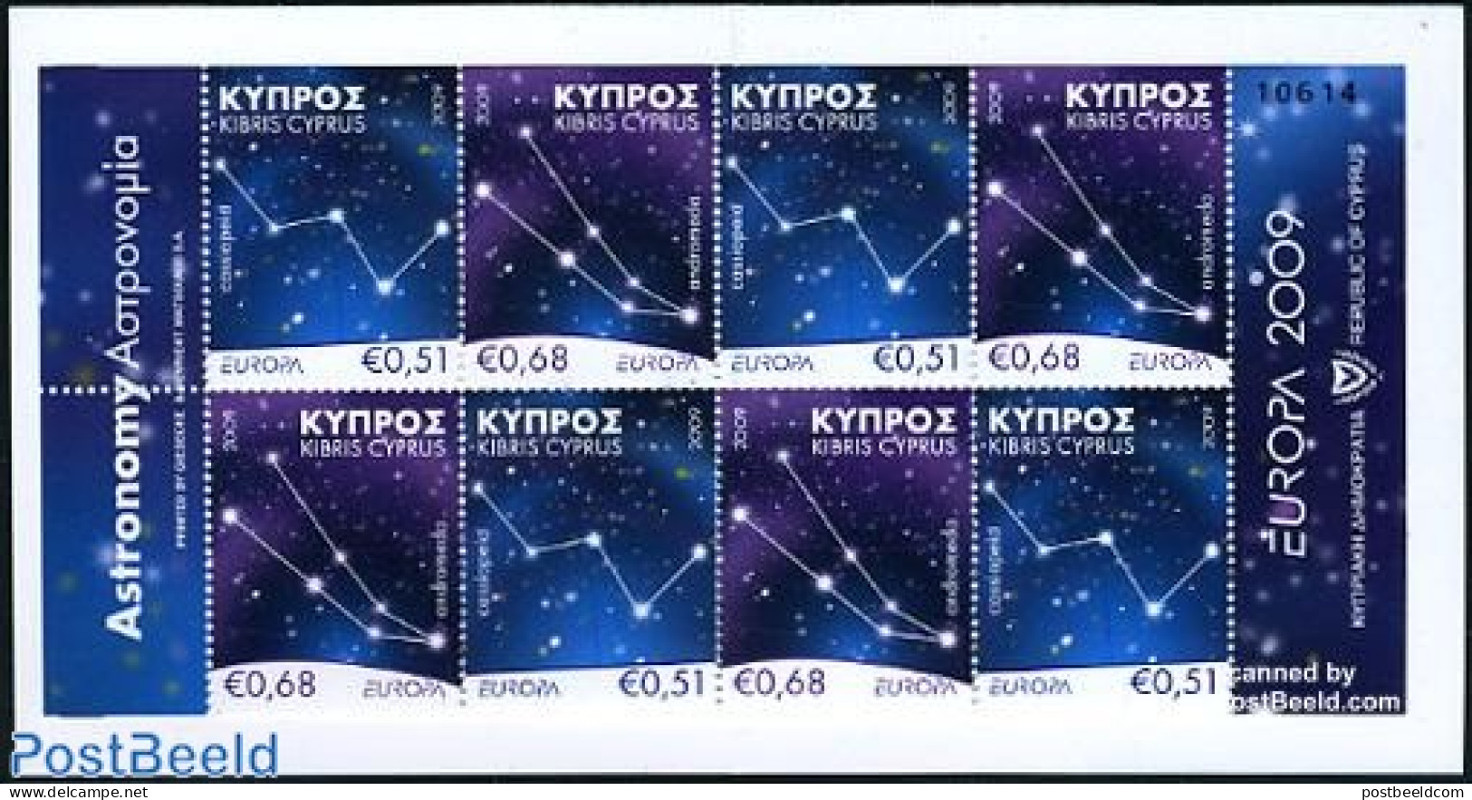 Cyprus 2009 Europa, Astronomy Booklet, Mint NH, History - Science - Europa (cept) - Astronomy - Stamp Booklets - Unused Stamps