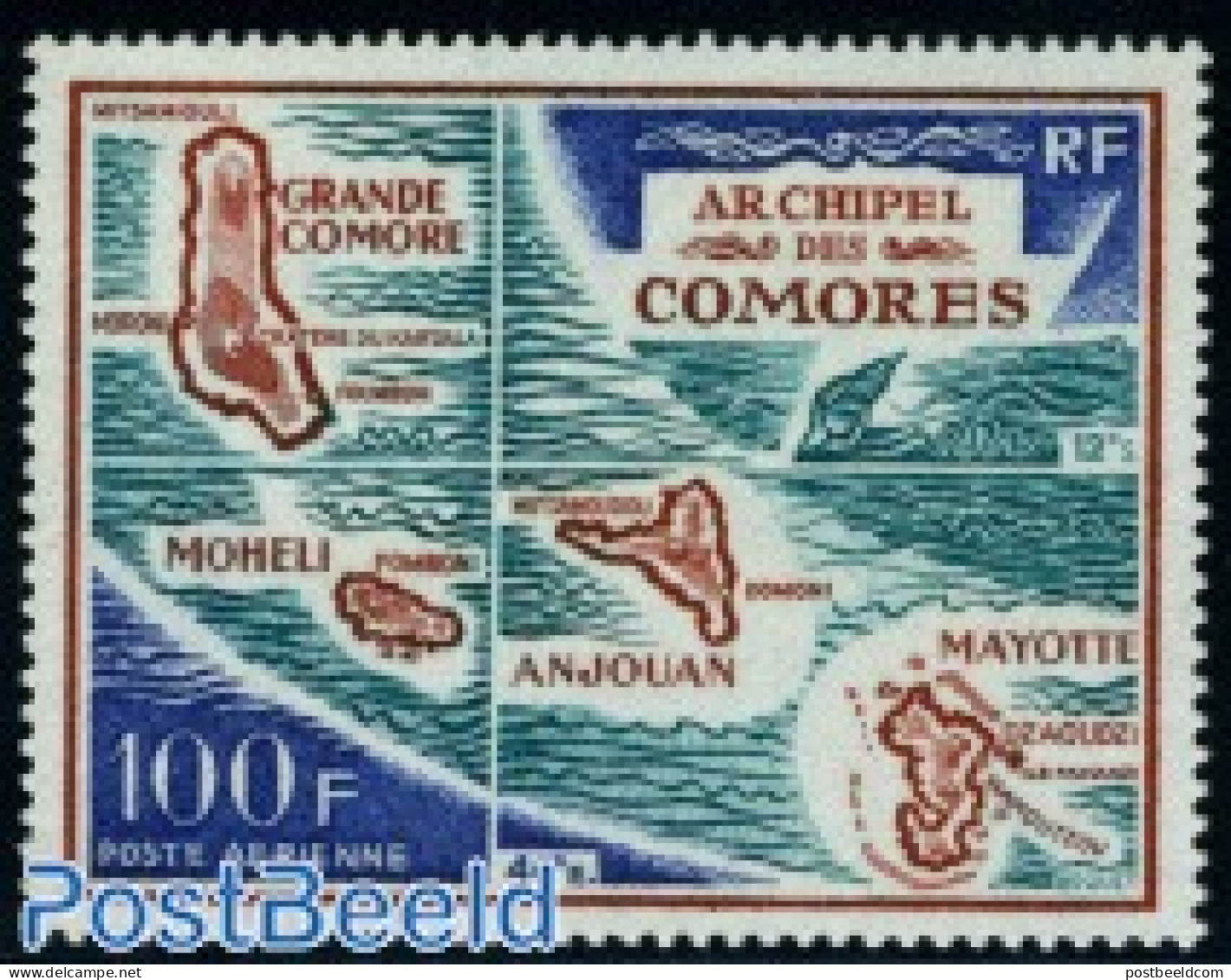 Comoros 1971 Map 1v, Mint NH, Various - Maps - Géographie