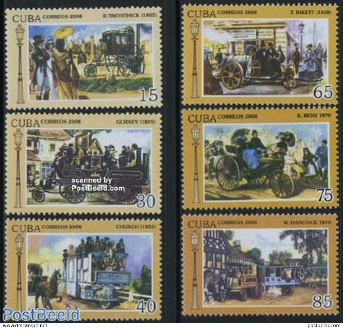 Cuba 2008 Antique Automobiles 6v, Mint NH, Nature - Transport - Horses - Automobiles - Coaches - Art - Fashion - Unused Stamps