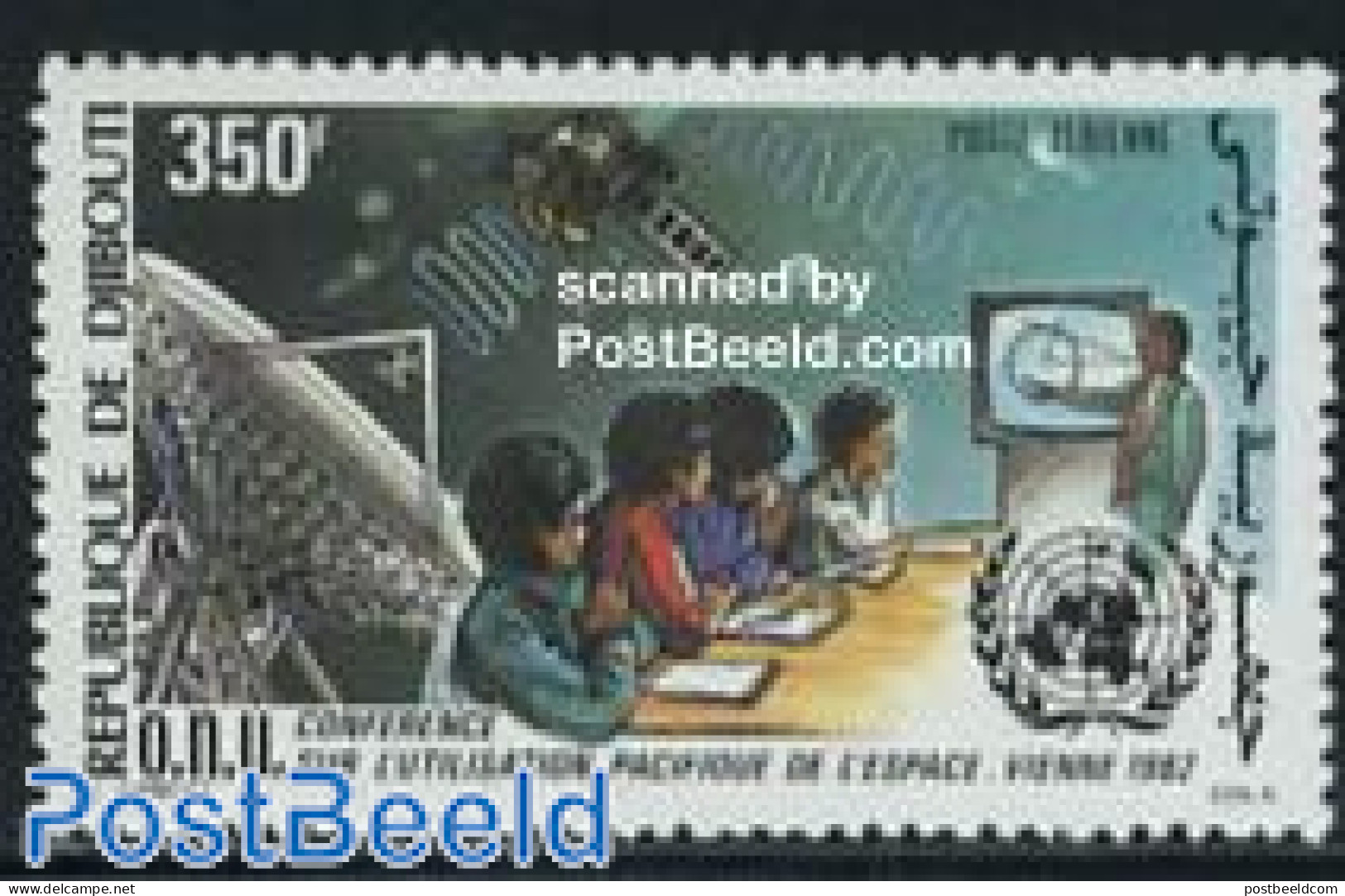 Djibouti 1982 Unispace 1v, Mint NH, History - Science - Transport - United Nations - Telecommunication - Space Explora.. - Telekom
