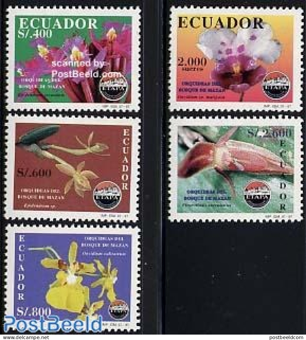 Ecuador 1997 Orchids 5v, Mint NH, Nature - Flowers & Plants - Orchids - Ecuador