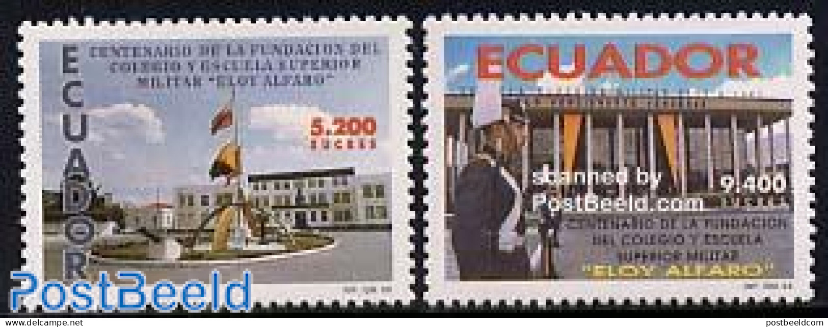 Ecuador 1999 Military School 2v, Mint NH, History - Science - Various - Militarism - Education - Uniforms - Militaria