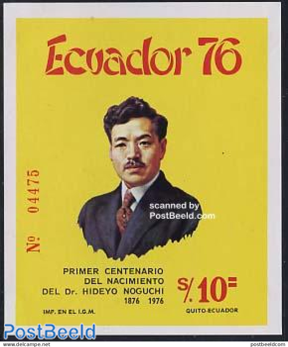 Ecuador 1976 H. Noguchi S/s, Mint NH, Health - Health - Ecuador