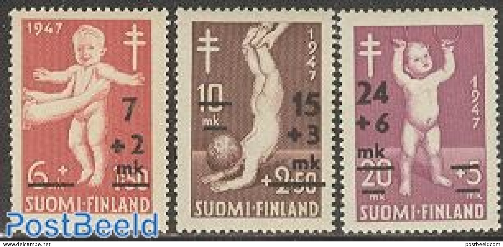 Finland 1948 Anti Tuberculosis 3v Overprints, Mint NH, Health - Anti Tuberculosis - Health - Ungebraucht