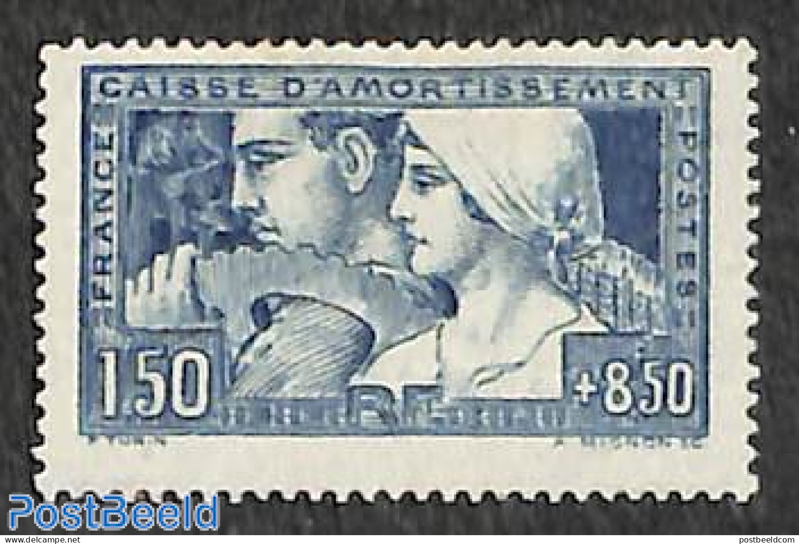 France 1928 National Cash 1v, Unused (hinged) - Neufs