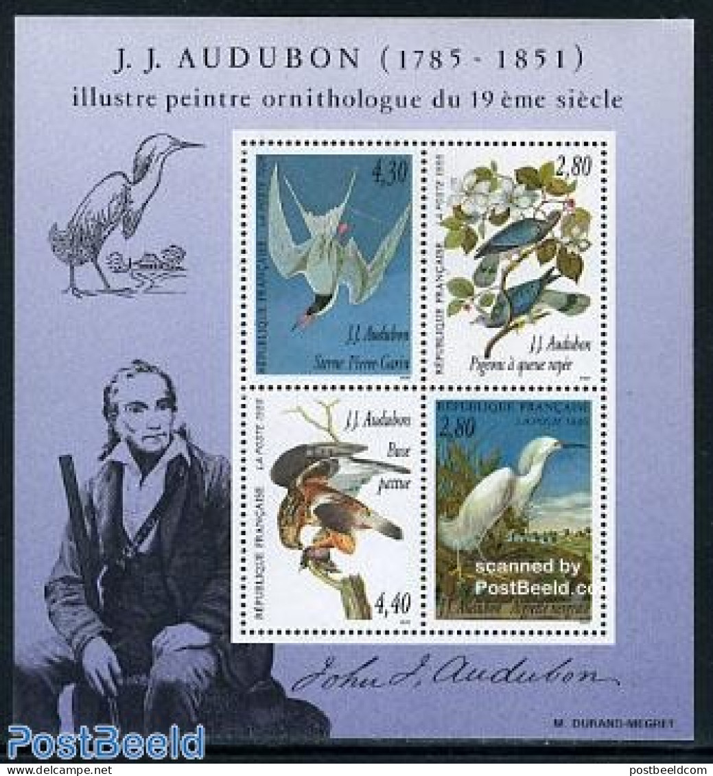France 1995 Birds, J.J. Audubon S/s, Mint NH, Nature - Birds - Ungebraucht