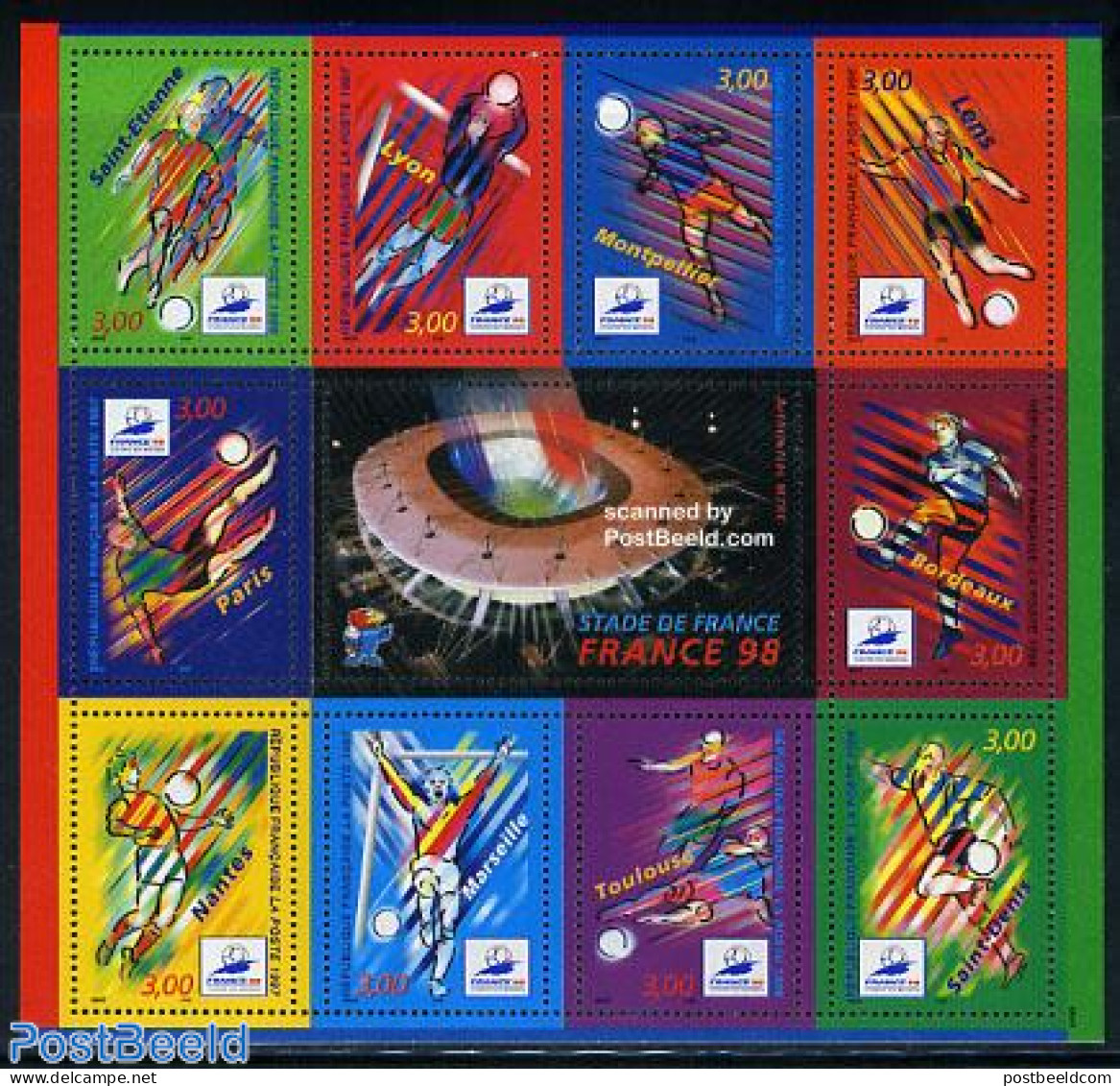 France 1998 World Cup Football S/s, Mint NH, Sport - Football - Unused Stamps