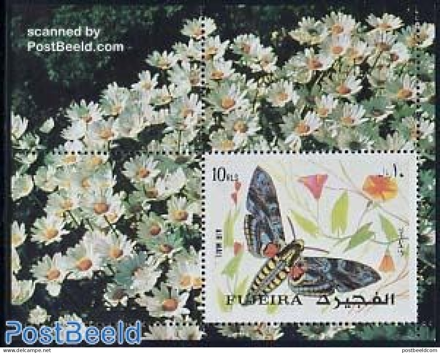 Fujeira 1972 Butterflies S/s, Mint NH, Nature - Butterflies - Fujeira