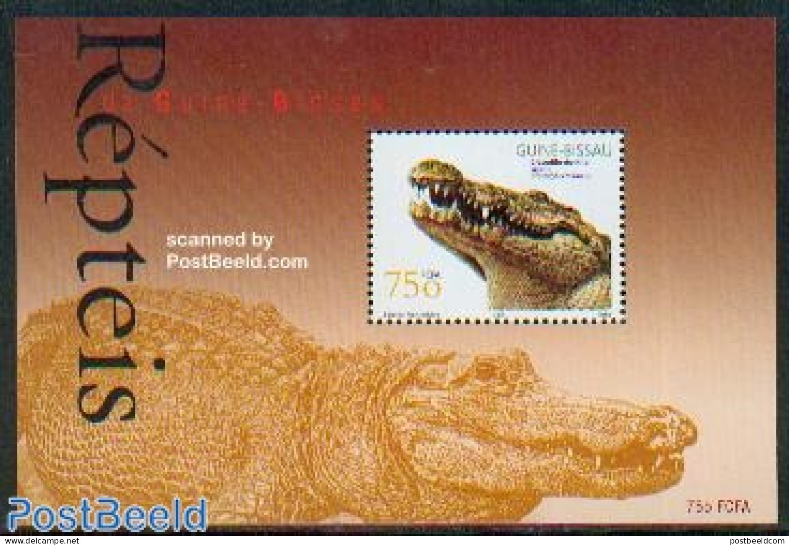 Guinea Bissau 2002 Reptiles, Crocodile S/s, Mint NH, Nature - Crocodiles - Reptiles - Guinea-Bissau