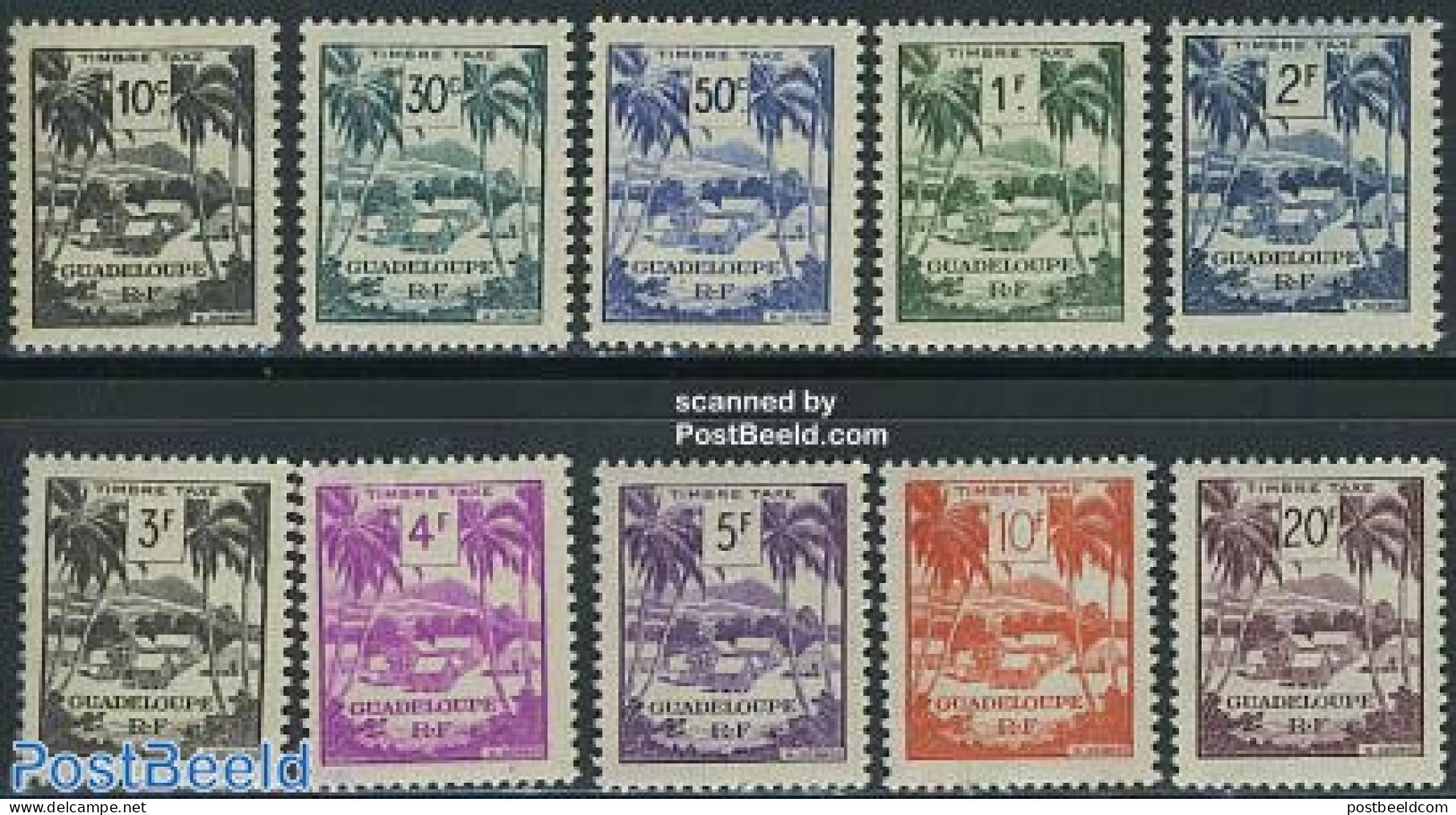 Guadeloupe 1947 Postage Due 10v, Mint NH - Autres & Non Classés