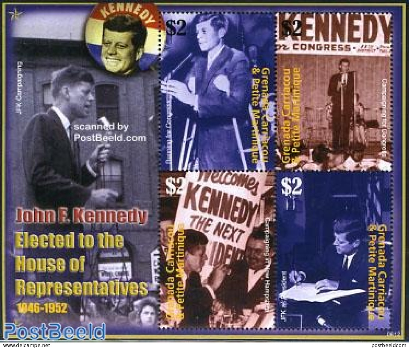 Grenada Grenadines 2006 J.F. Kennedy Elected 4v M/s, Mint NH, History - Grenada (1974-...)