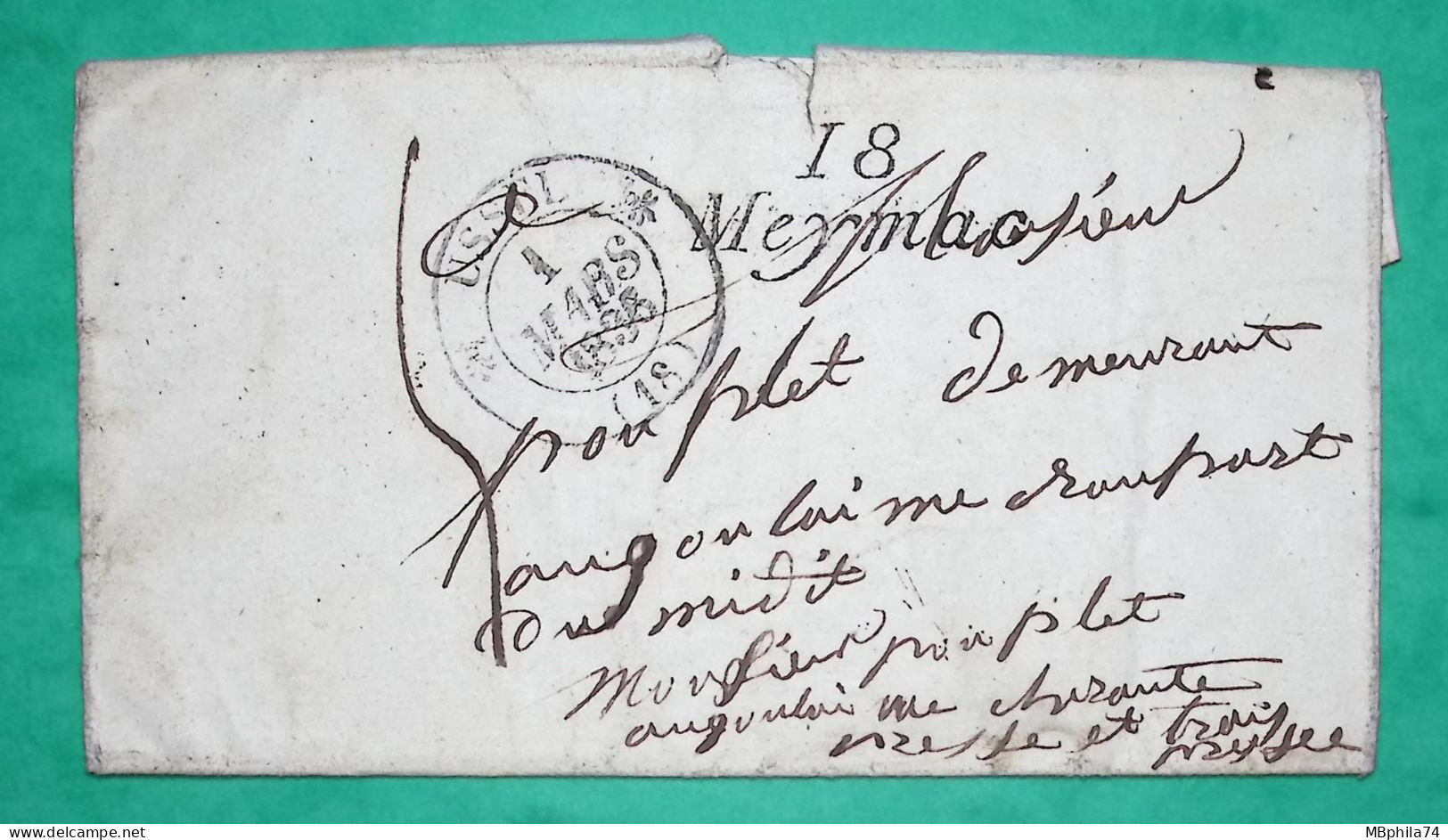 CURSIVE 18 MEYMAC CORREZE + CAD TYPE 12 USSEL POUR ANGOULEME CHARENTE 1836 LETTRE COVER FRANCE - 1801-1848: Precursors XIX