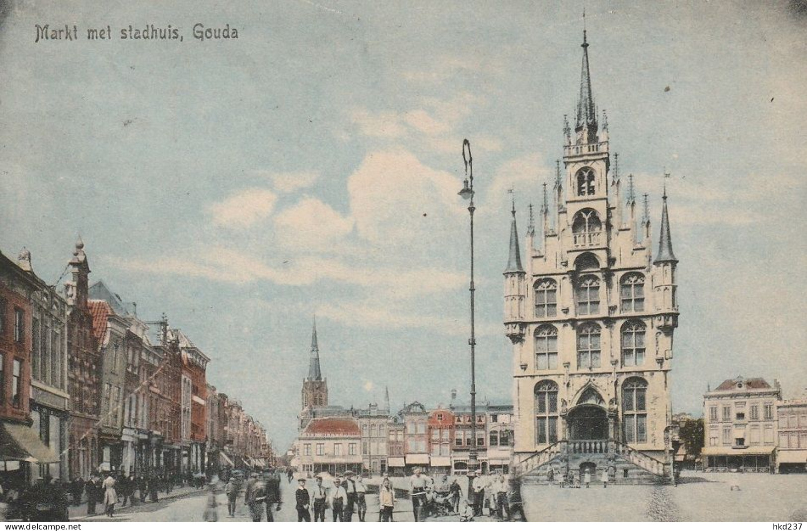 Gouda Markt Met Stadhuis Levendig # 1923   5086 - Gouda