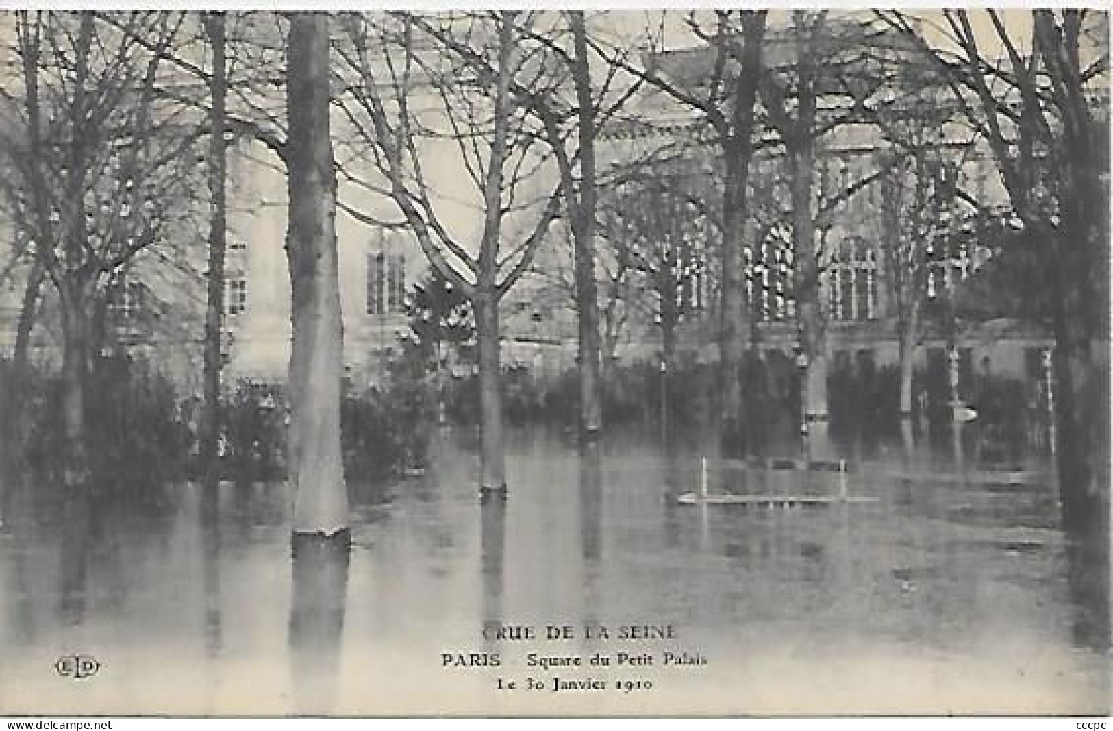 CPA Paris Inondation Janvier 1910 Square Du Petit Palais - District 08