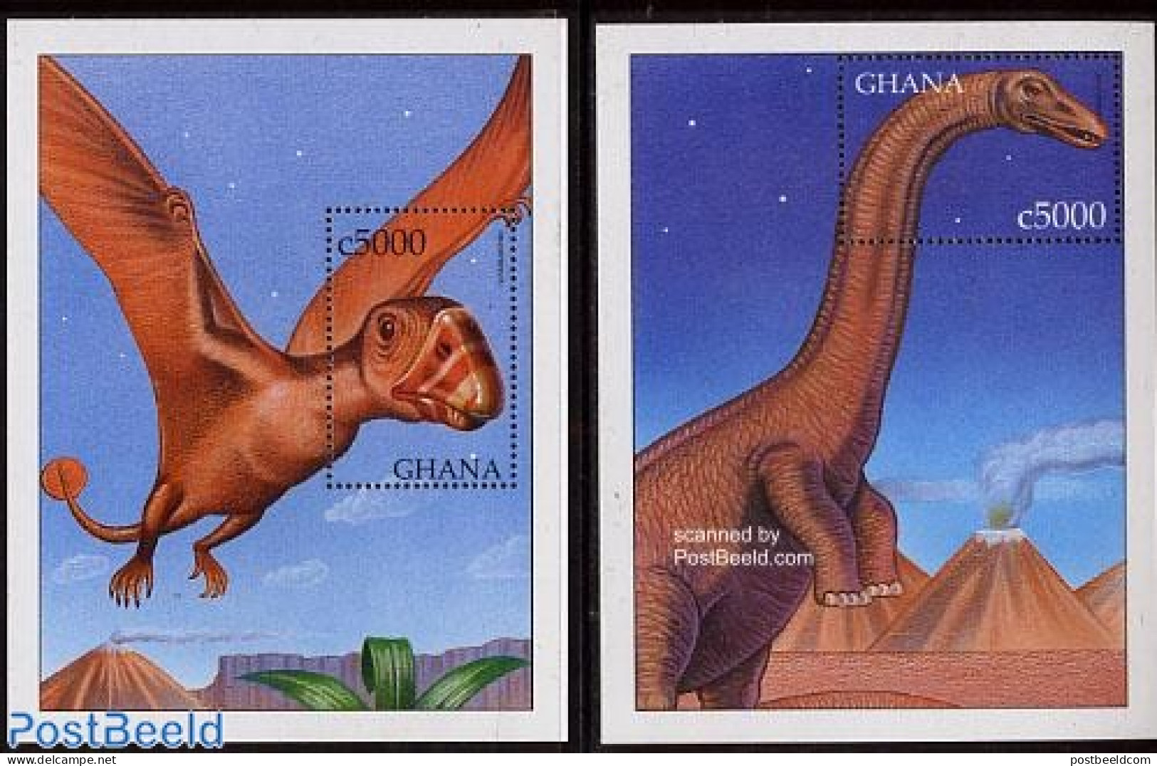 Ghana 1999 Preh. Animals 2 S/s, Mint NH, Nature - Prehistoric Animals - Préhistoriques