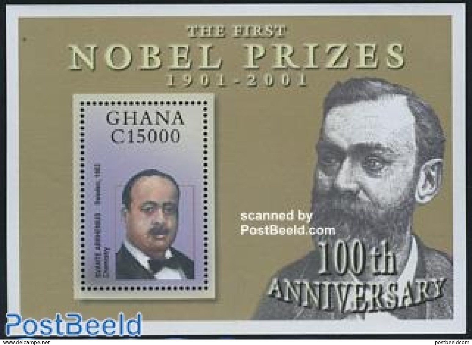Ghana 2001 Nobel Prize S/s, Arrhenius S/s, Mint NH, History - Science - Nobel Prize Winners - Chemistry & Chemists - Nobel Prize Laureates