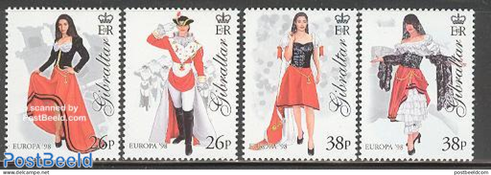 Gibraltar 1998 Europa, Festivals 4v, Mint NH, History - Performance Art - Europa (cept) - Dance & Ballet - Art - Fashion - Dance