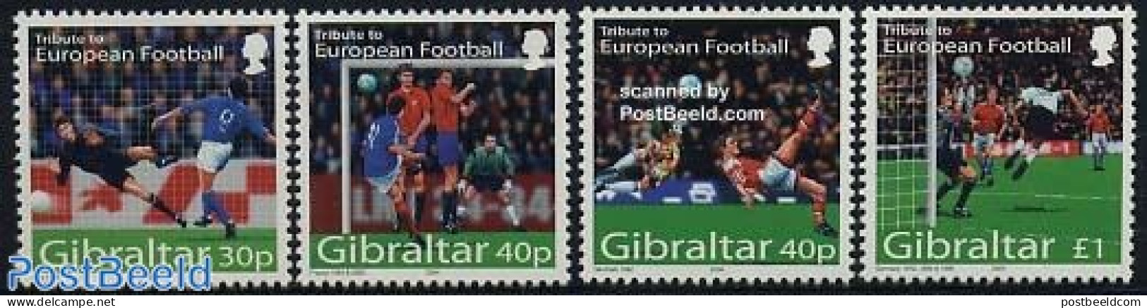 Gibraltar 2004 European Football 4v, Mint NH, Sport - Football - Gibraltar