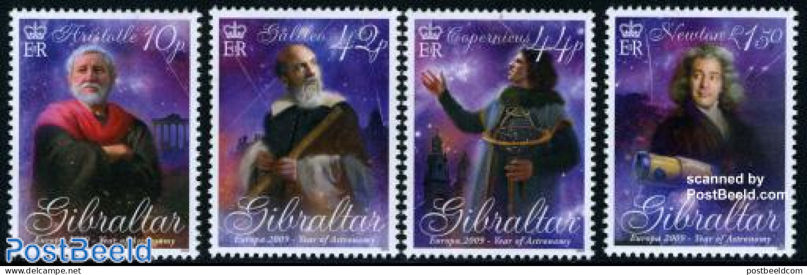 Gibraltar 2009 Europa, Astronomy 4v, Mint NH, History - Science - Europa (cept) - Astronomy - Astrology