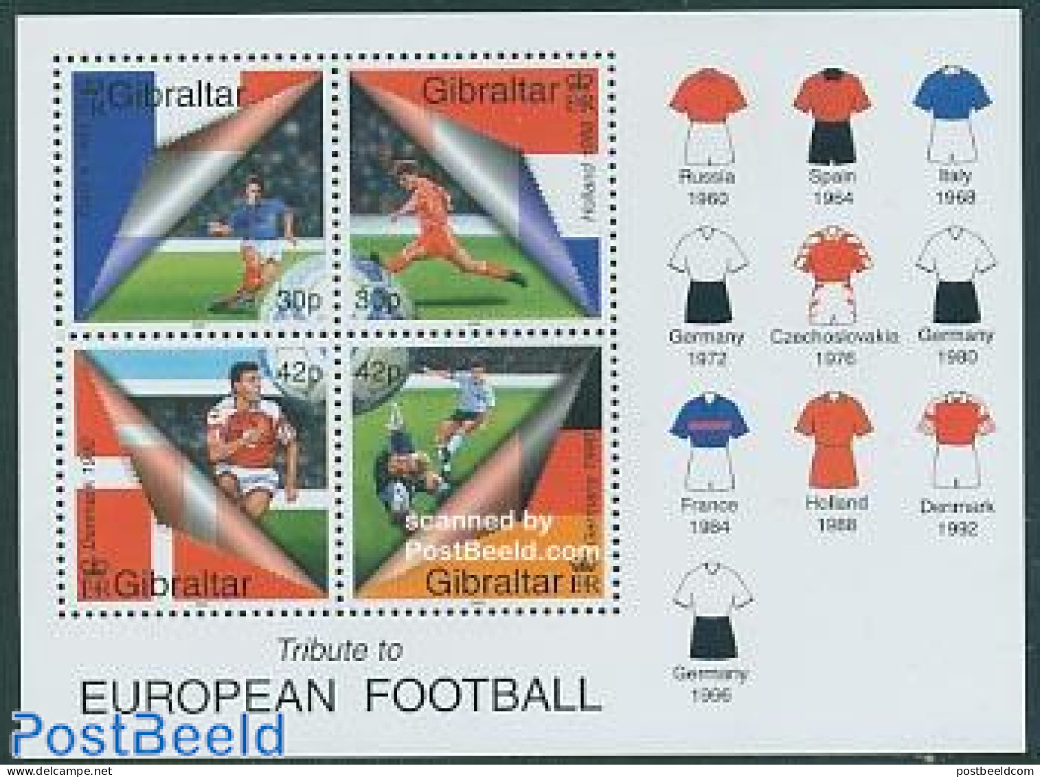 Gibraltar 2000 EC Football S/s, Mint NH, History - Sport - Flags - Football - Gibraltar