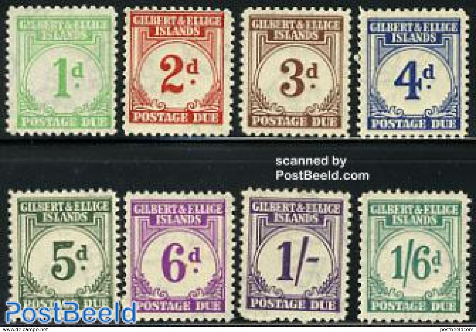 Gilbert And Ellice Islands 1940 Postage Due 8v, Unused (hinged) - Gilbert & Ellice Islands (...-1979)