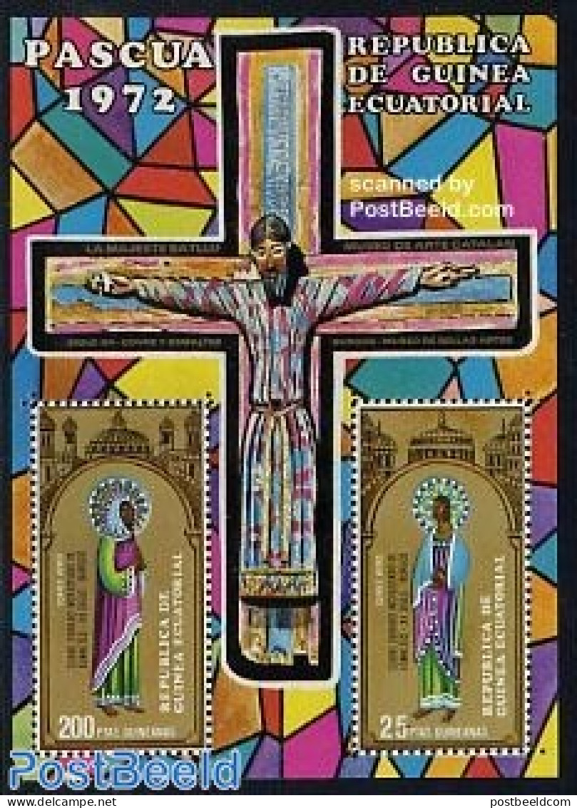 Equatorial Guinea 1972 Easter S/s, Mint NH, Religion - Religion - Paintings - Equatorial Guinea