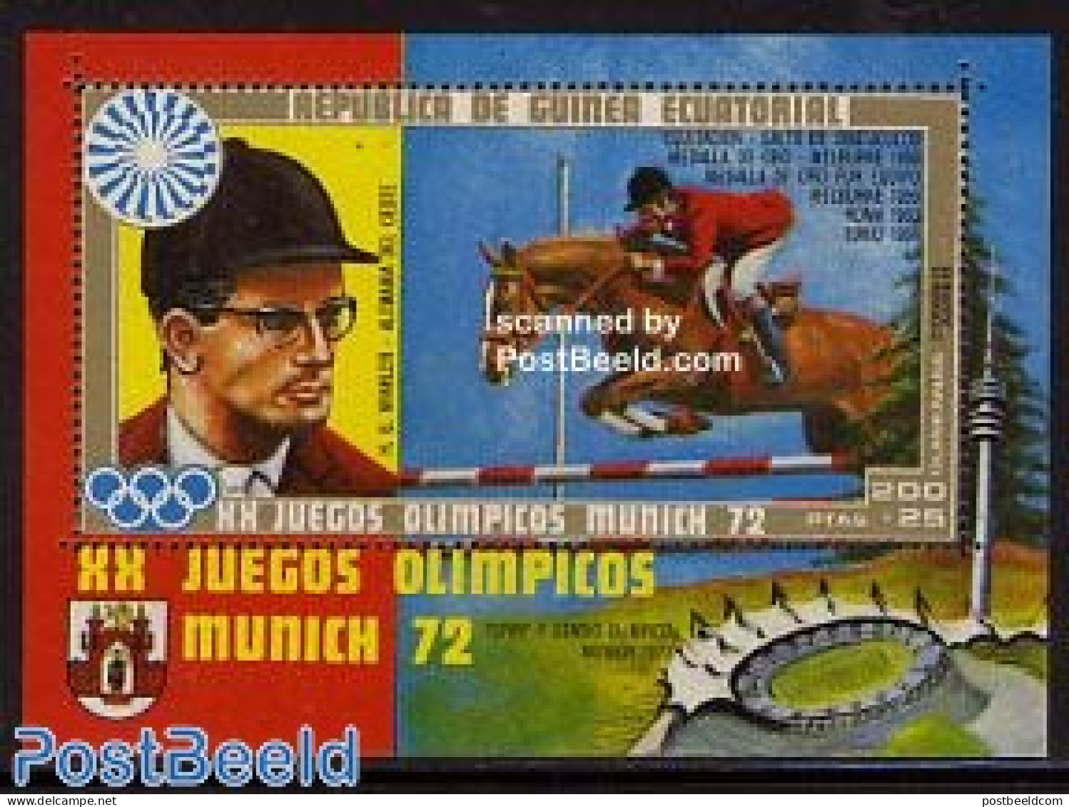 Equatorial Guinea 1972 Olympic History S/s, Winkler, Mint NH, Nature - Sport - Horses - Olympic Games - Equatorial Guinea