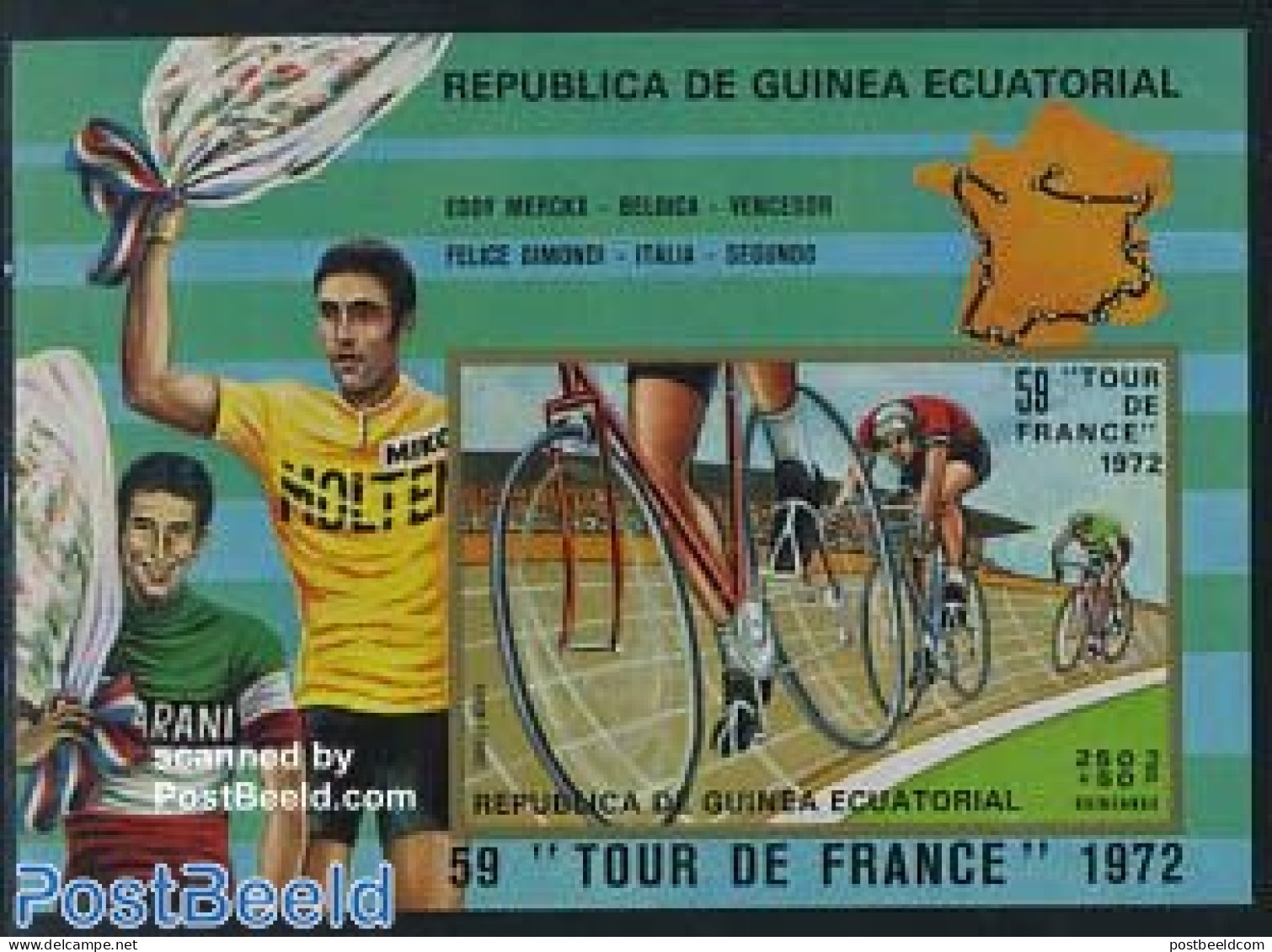 Equatorial Guinea 1973 Tour De France S/s, Mint NH, Sport - Cycling - Sport (other And Mixed) - Cycling