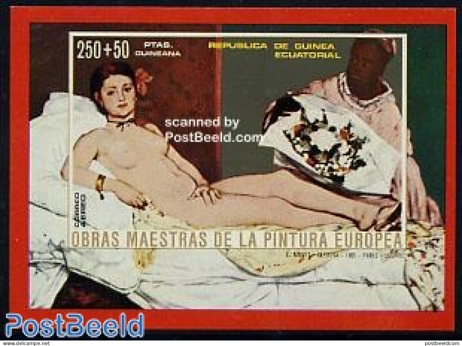 Equatorial Guinea 1973 Paintings S/s Imperforated, Manet, Mint NH, Art - Modern Art (1850-present) - Nude Paintings - Guinée Equatoriale