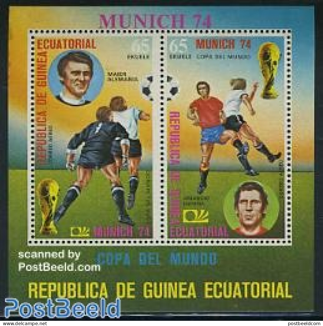 Equatorial Guinea 1974 World Cup Football S/s, Mint NH, Sport - Football - Guinée Equatoriale