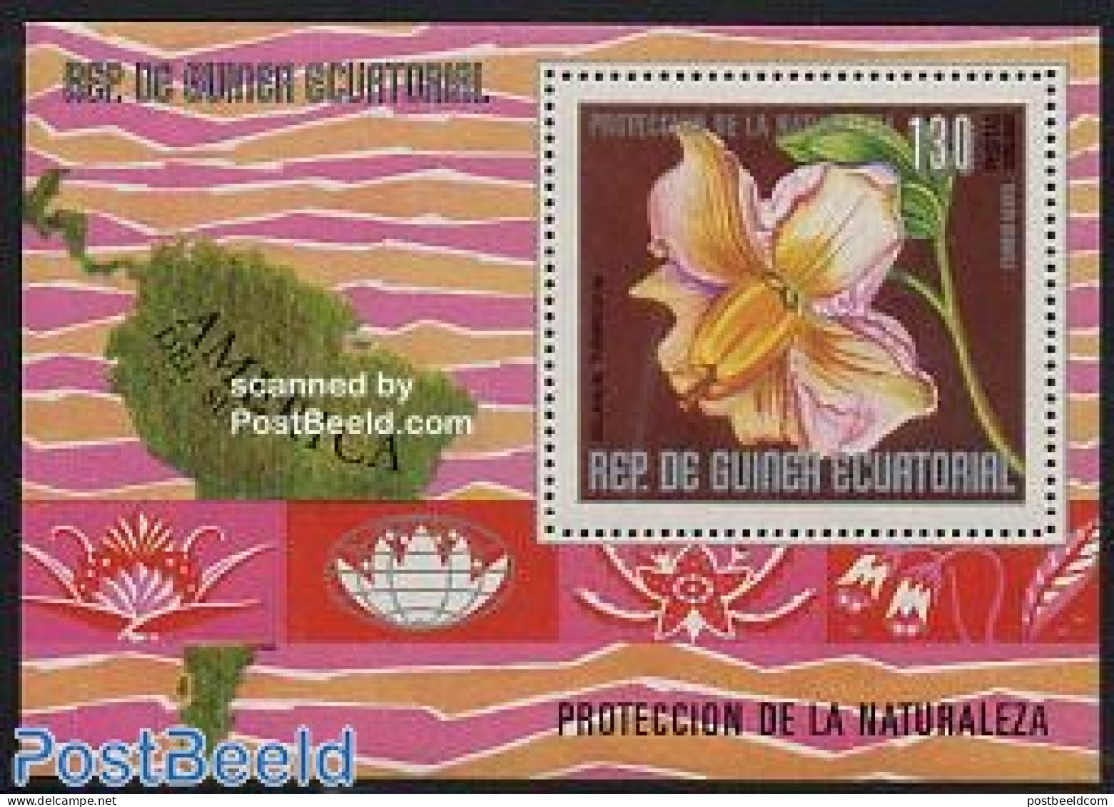 Equatorial Guinea 1976 South American Flowers S/s, Mint NH, Nature - Flowers & Plants - Equatorial Guinea