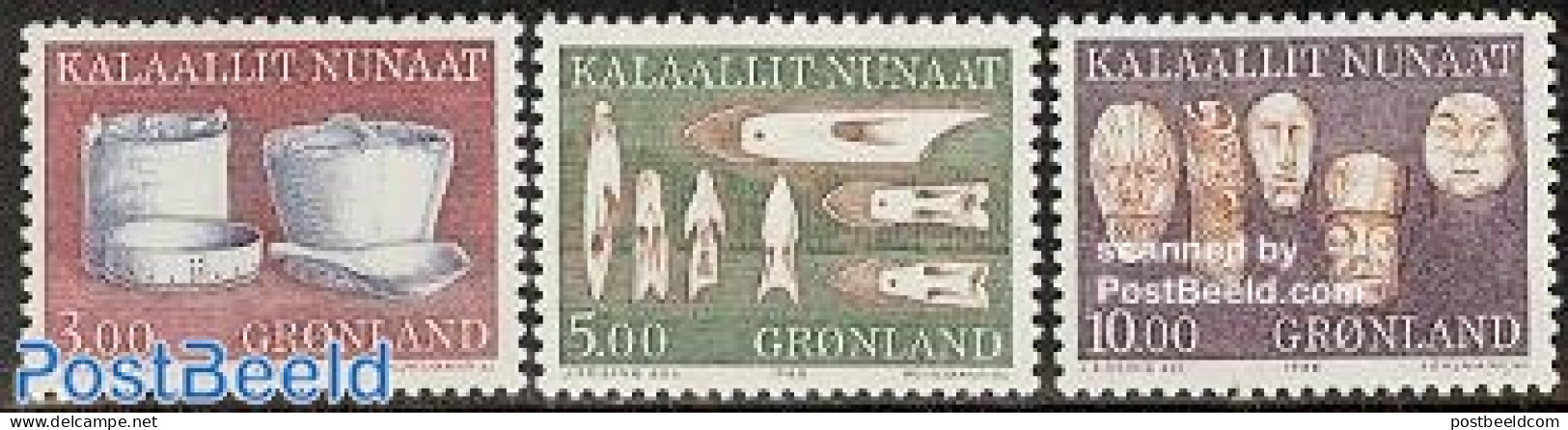 Greenland 1988 Useful Objects 3v, Mint NH, Art - Art & Antique Objects - Neufs