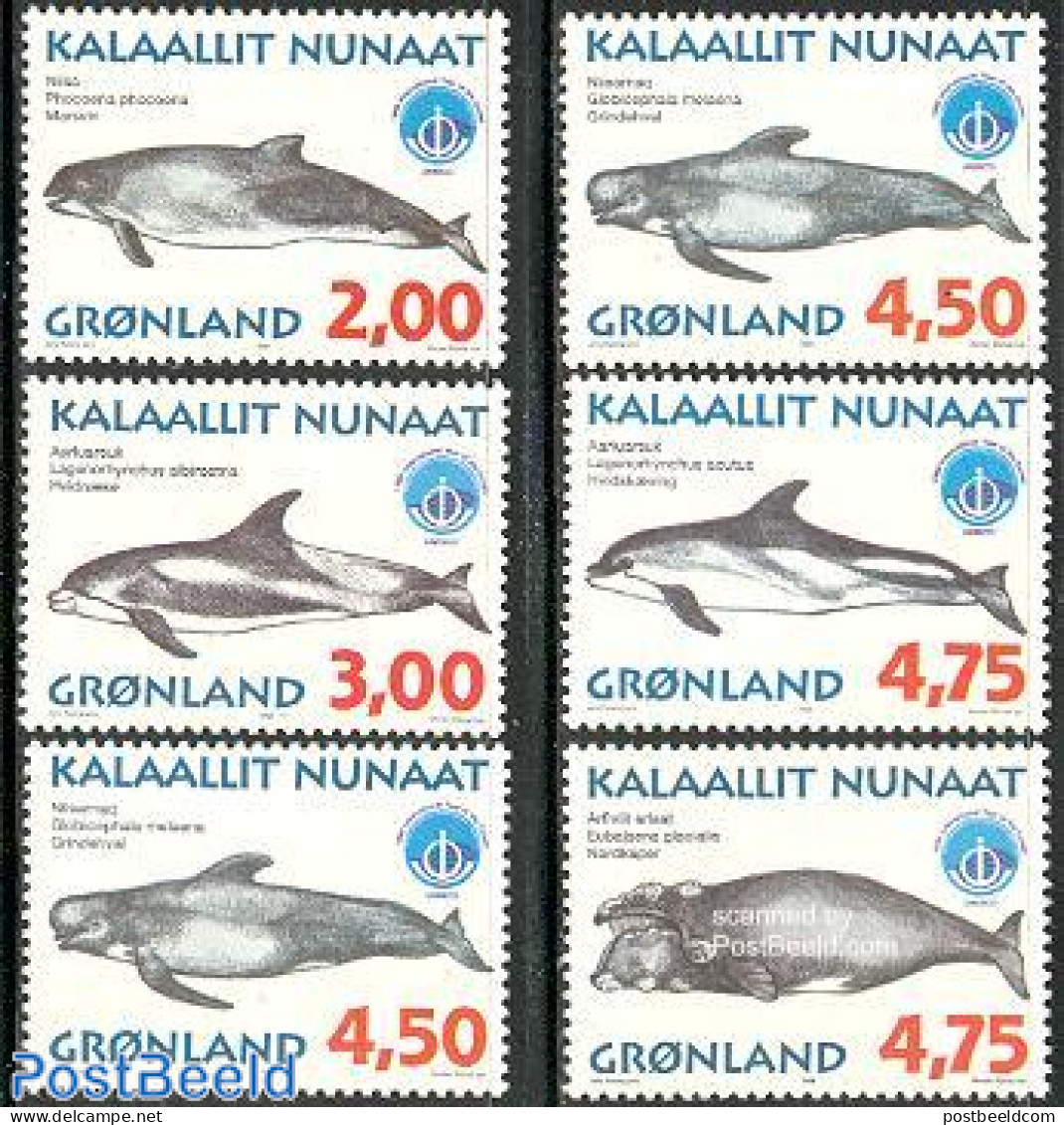 Greenland 1998 Whales 6v, Mint NH, Nature - Sea Mammals - Unused Stamps