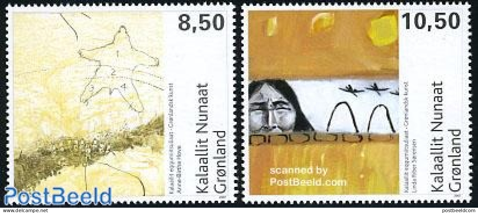 Greenland 2007 Contemporary Art 2v, Mint NH, Art - Modern Art (1850-present) - Paintings - Unused Stamps